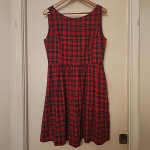 Tuesday of California - Plaid Pinafore Dress - L